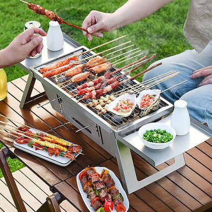 🔥🔥🔥Parrilla plegable de acero inoxidable para exteriores.