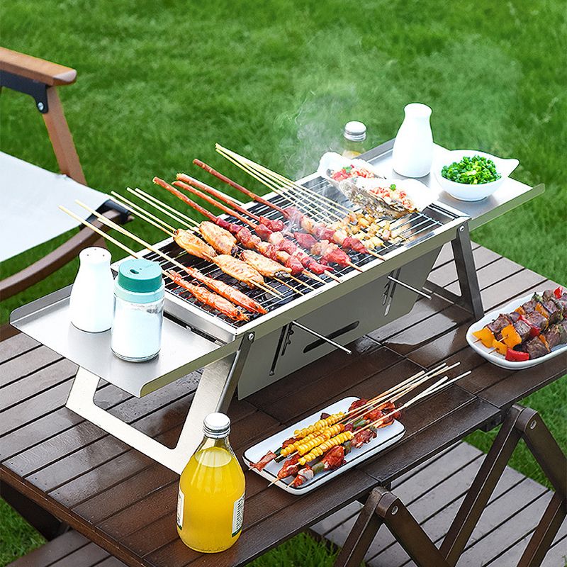 🔥🔥🔥Parrilla plegable de acero inoxidable para exteriores.