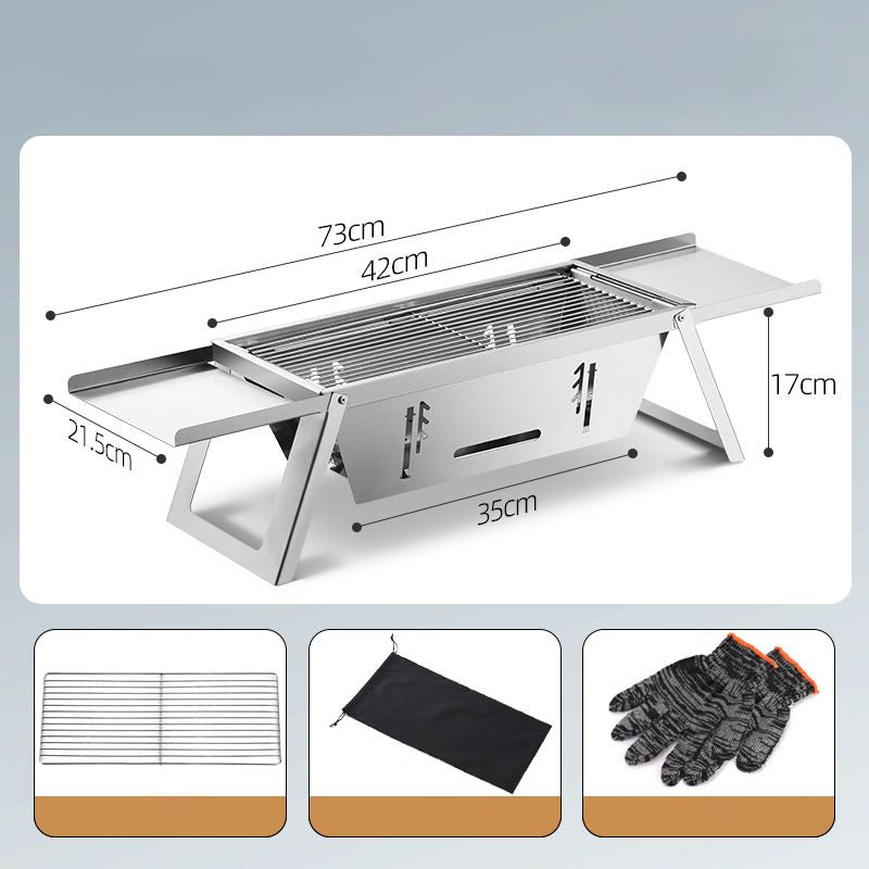 🔥🔥🔥Parrilla plegable de acero inoxidable para exteriores.