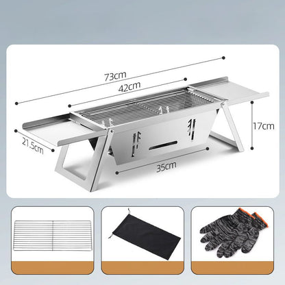 🔥🔥🔥Parrilla plegable de acero inoxidable para exteriores.