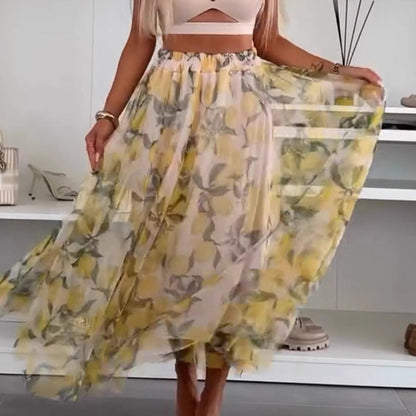 Gonna di tulle stampata casual da donna