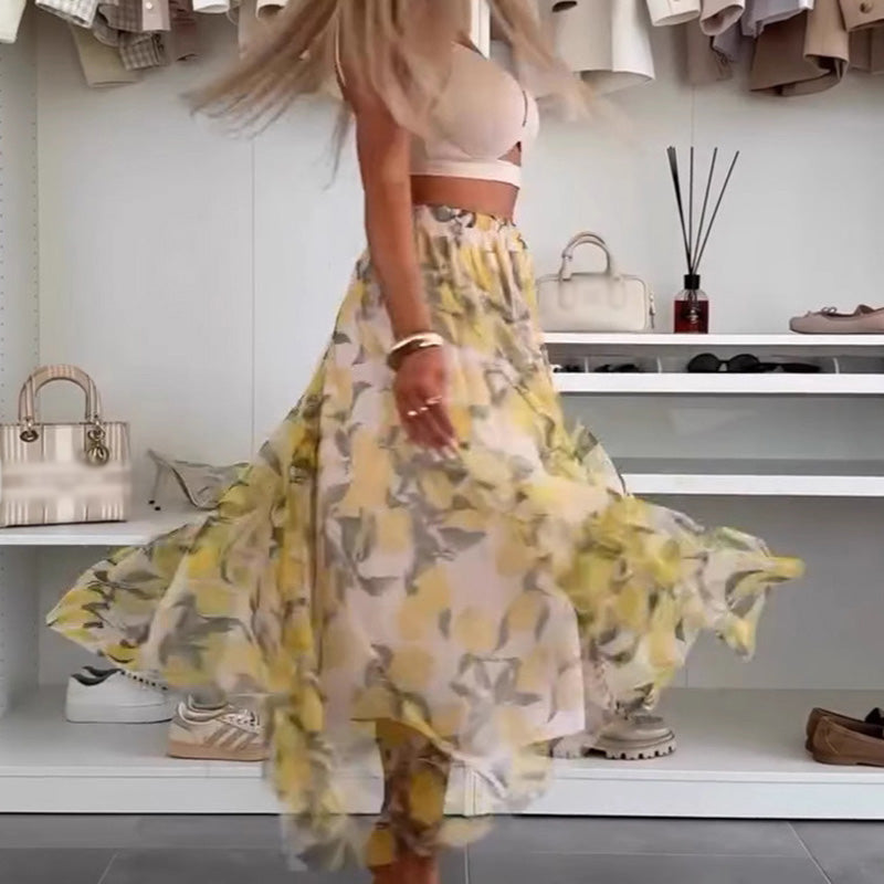 Gonna di tulle stampata casual da donna