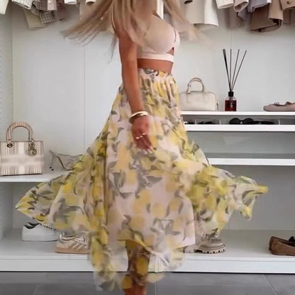 Gonna di tulle stampata casual da donna