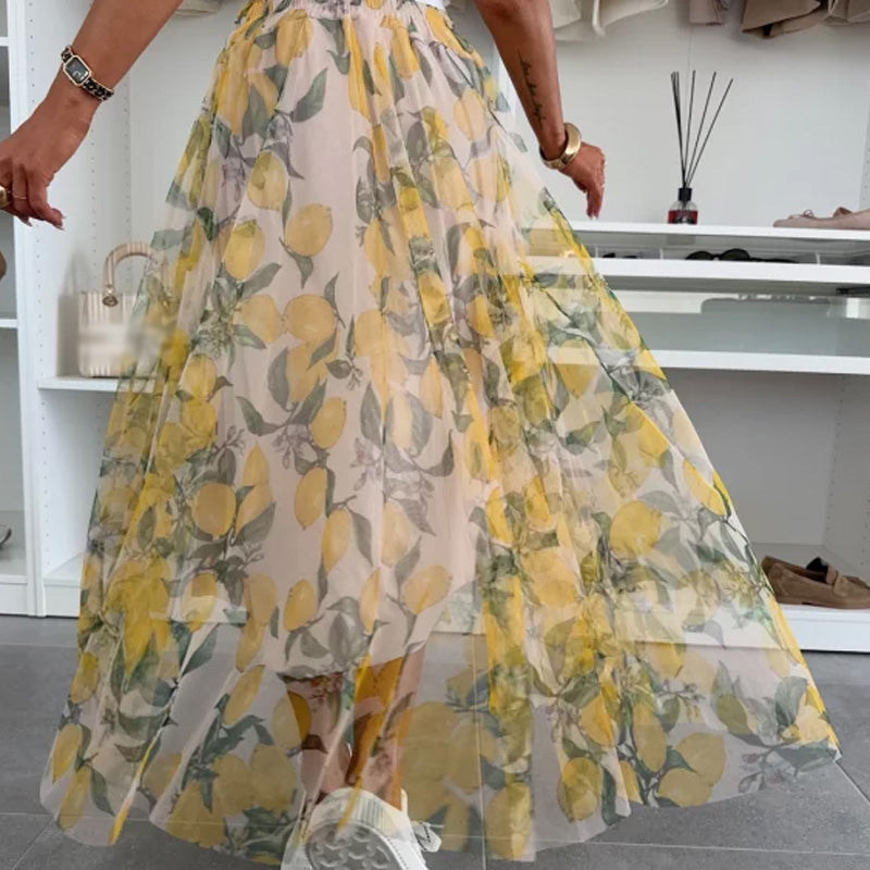 Gonna di tulle stampata casual da donna