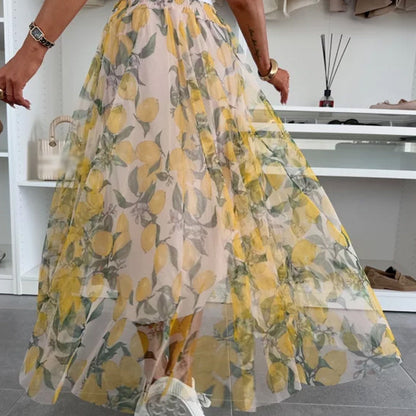 Gonna di tulle stampata casual da donna