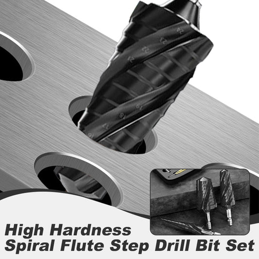 Limited-time offer ⏳ Spiral groove step drill set (5 pieces) in high hardness
