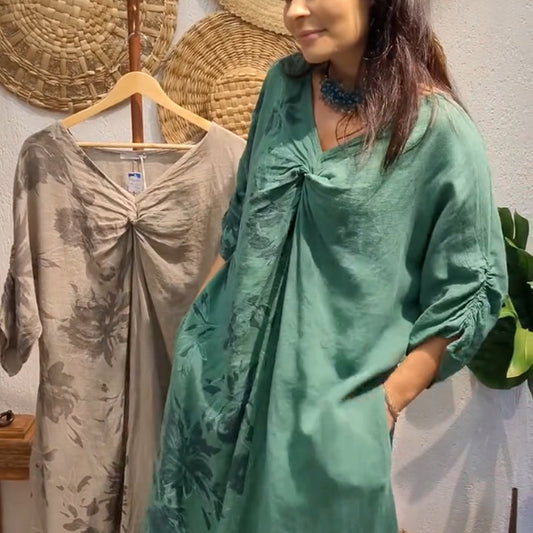 Gemustertes Kleid für Damen in entspannter Passform