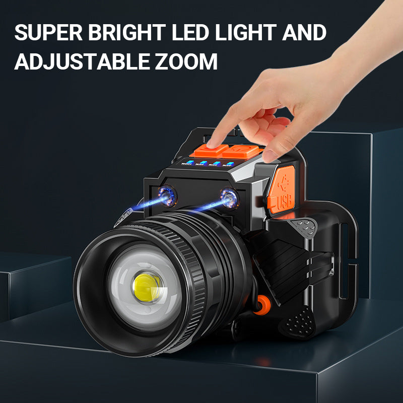 Linterna de faro impermeable, brillante y recargable
