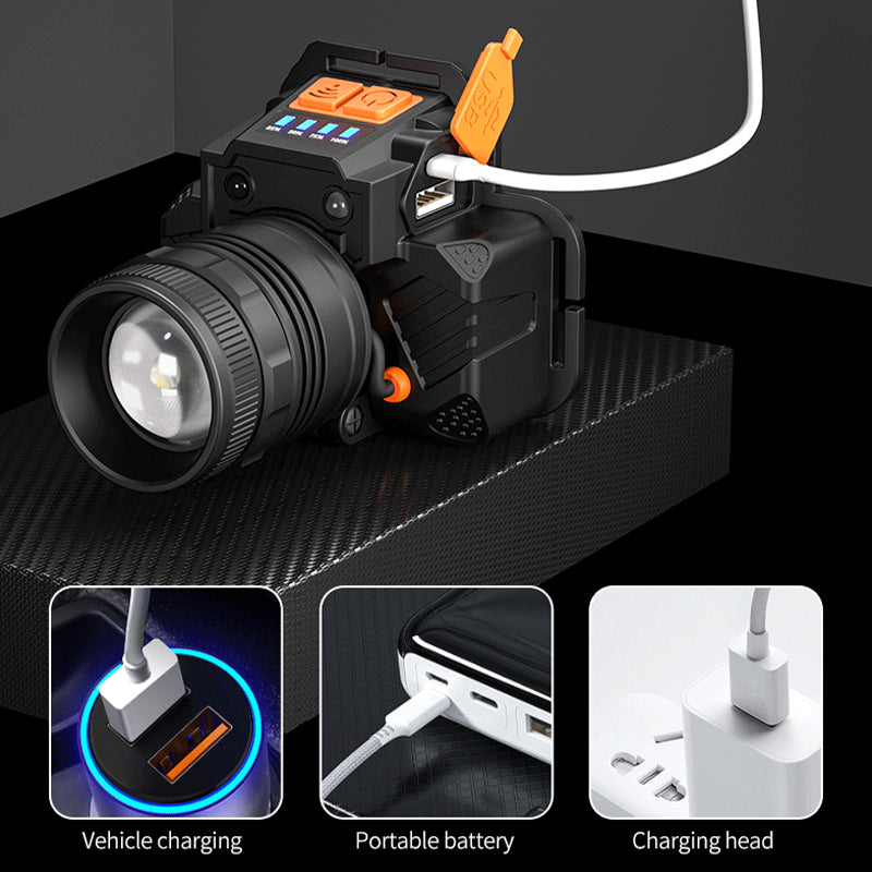 Linterna de faro impermeable, brillante y recargable
