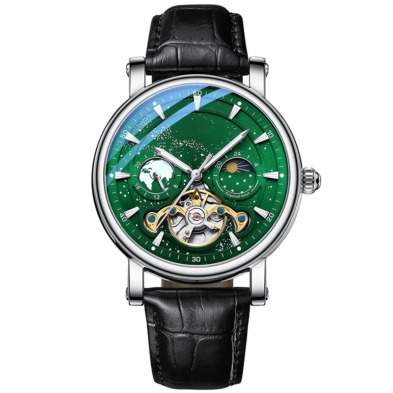 L'orologio automatico di lusso maschile con un cielo stellato luminoso