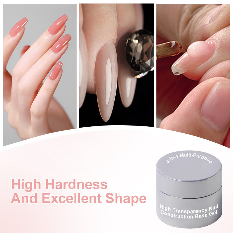 🎉Compra 3 y llévate 5 gratis💅Gel base para uñas multiusos 3 en 1 de alta transparencia.