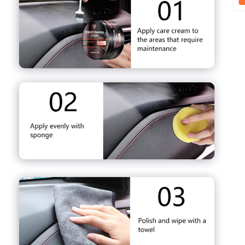 Inner cleaning cream for cars