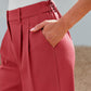Pantaloni casuali con una cintura alta e una gamba dritta per le donne