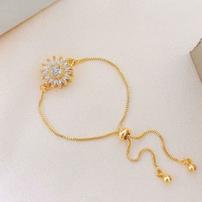 ⏳Tijdelijke speciale aanbieding⌛Fijne, modieuze zonnebloem-sfeerarmband
