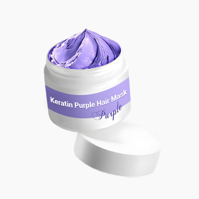 ✨Durée limitée Achetez 3 obtenez 2gratuit✨🧴💛 Masque pour cheveux Keratynowa Fioletowa&Laisser flotter les cheveux au vent