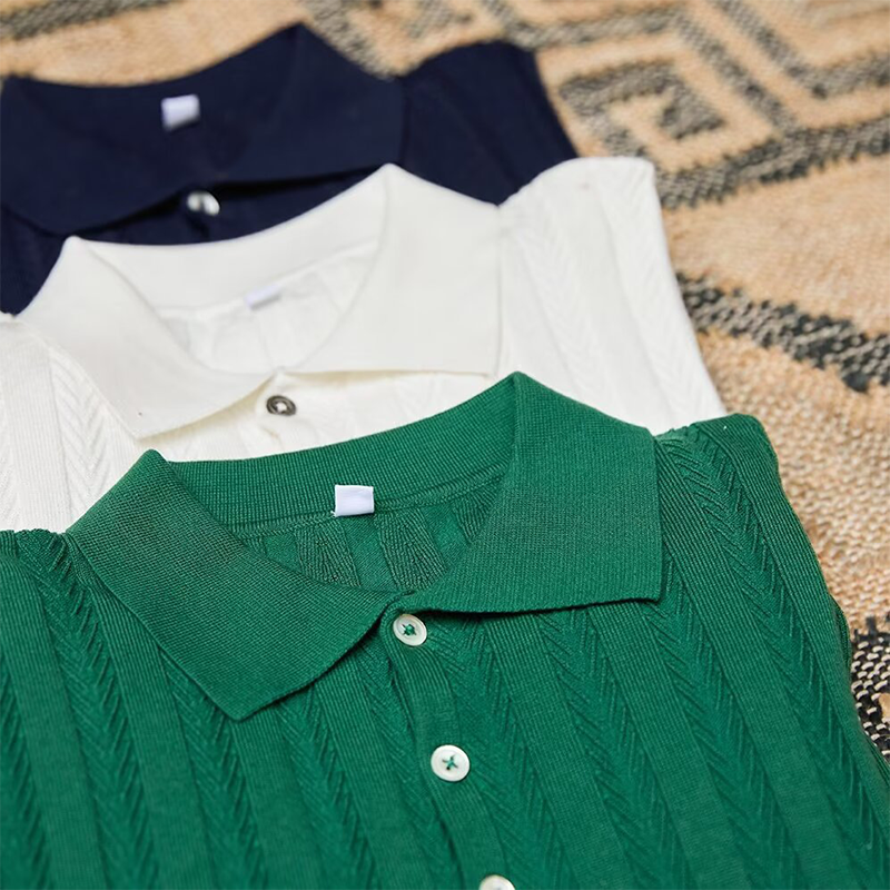 👑Chemise décontractée à manches courtes pour homme avec col en couleurs unies