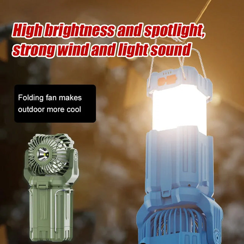 ☀️🔋Solar LED strong light outdoor fan lantern