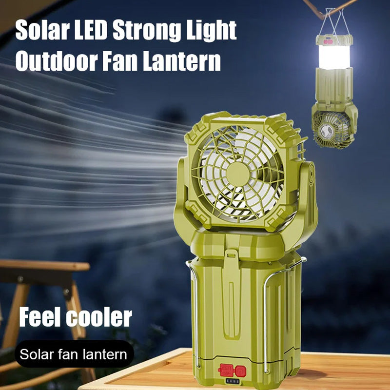 ☀️🔋Solar LED strong light outdoor fan lantern