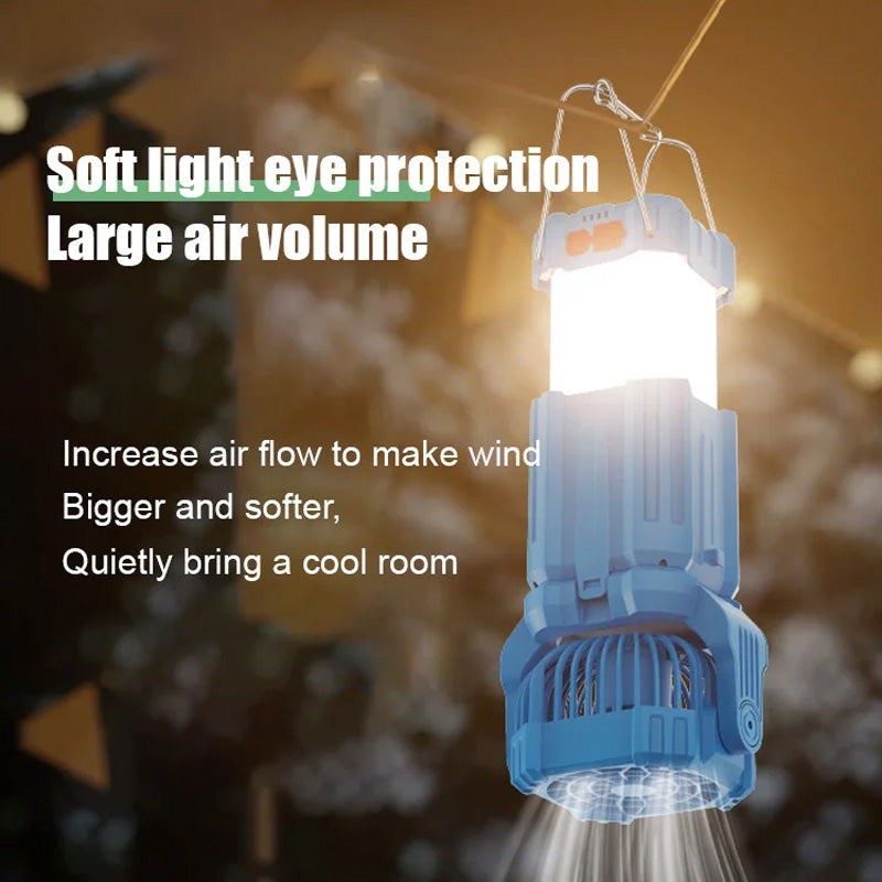 ☀️🔋Solar LED strong light outdoor fan lantern