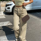 Pantaloni casual e sciolti con vita alta per le donne