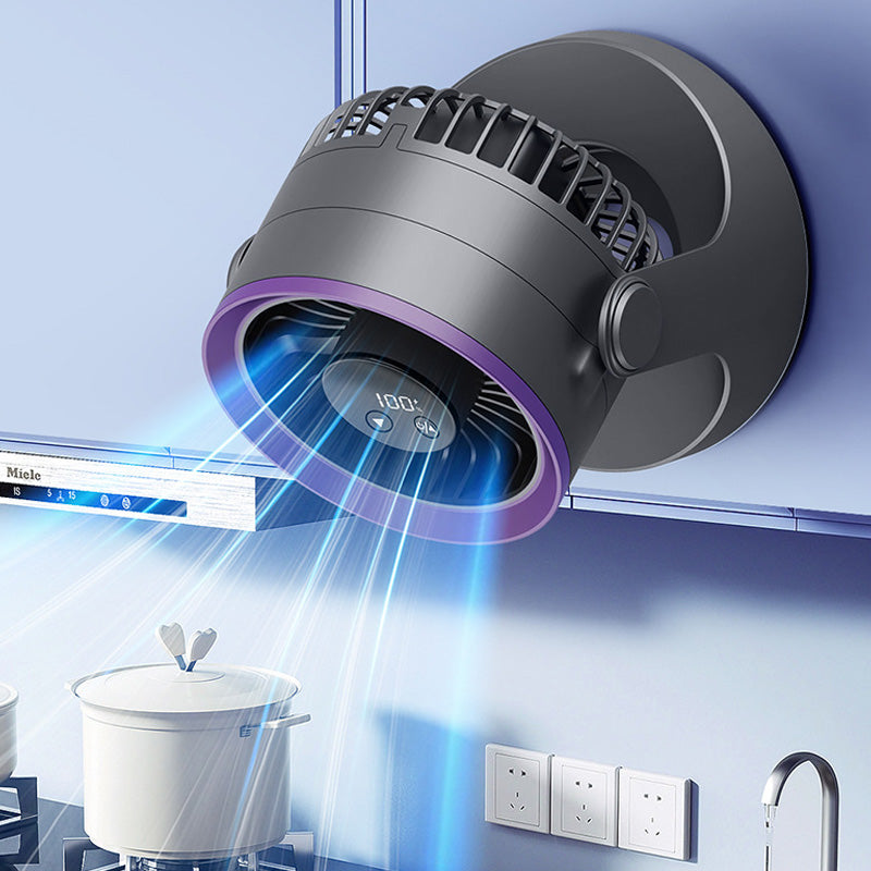 🔥Solange der Vorrat reicht 40 % Rabatt!🎉Kleiner tragbarer aufladbarer wandmontierter Ventilator mit Lampen