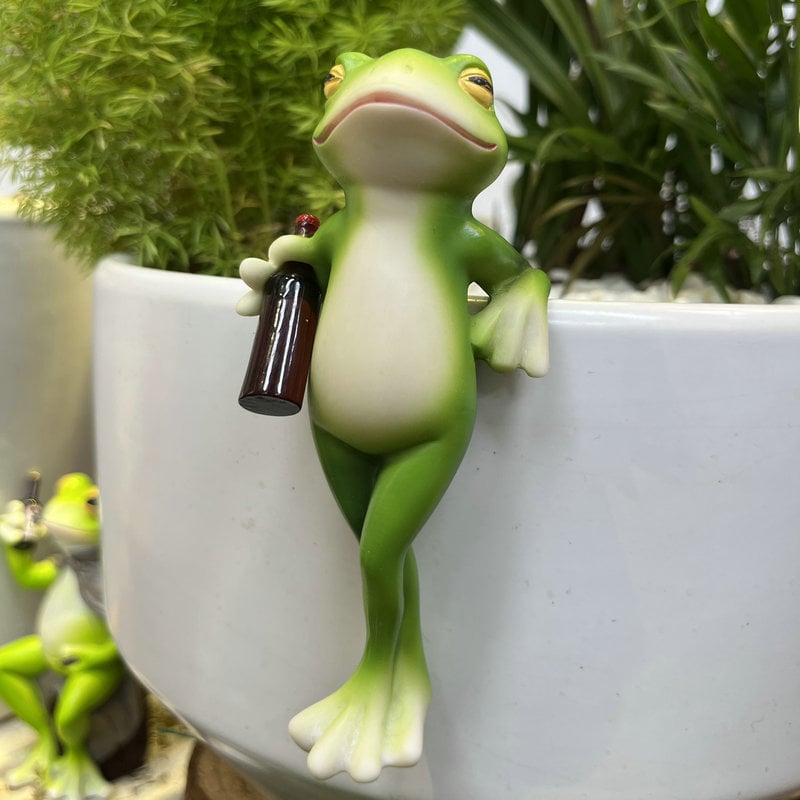 🐸Vårrea med 49 % rabatt🍃Groda Blomkruka Hängande Ornament