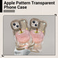 Transparente Handyhülle mit Apfelmuster für iPhone 16/15/14/13/12/11 Serie