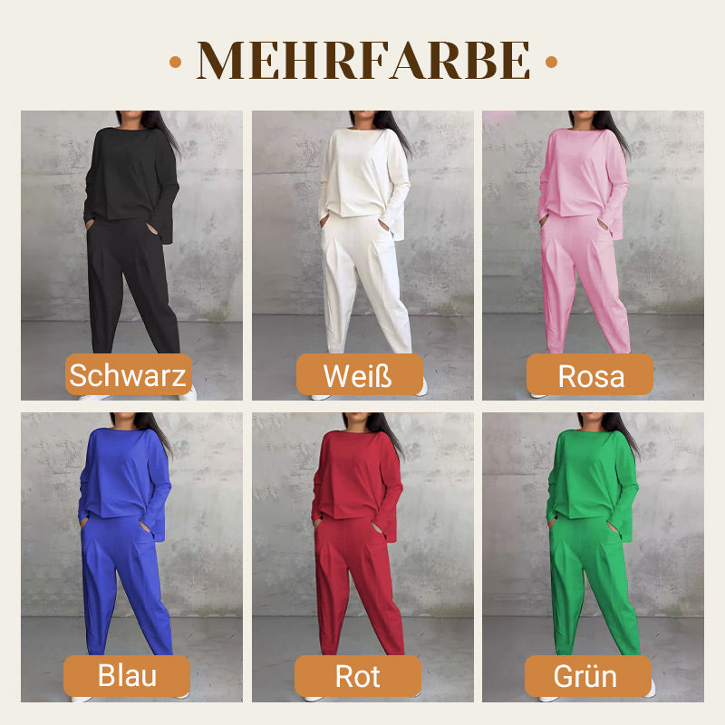 🔥💞 2-teiliges Langarm-Set: weicher Rundhals-Pullover & Hose, langlebig, vielseitig kombinierbar für jeden Tag 💞🔥