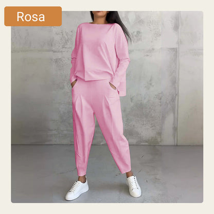 🔥💞 2-teiliges Langarm-Set: weicher Rundhals-Pullover & Hose, langlebig, vielseitig kombinierbar für jeden Tag 💞🔥