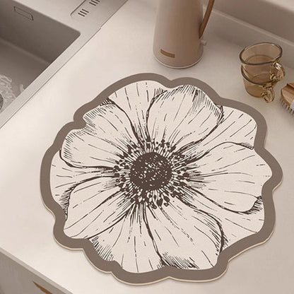 ⏳Oferta por tiempo limitado 💦 Esterilla escurridora con forma de flor para la encimera de la cocina
