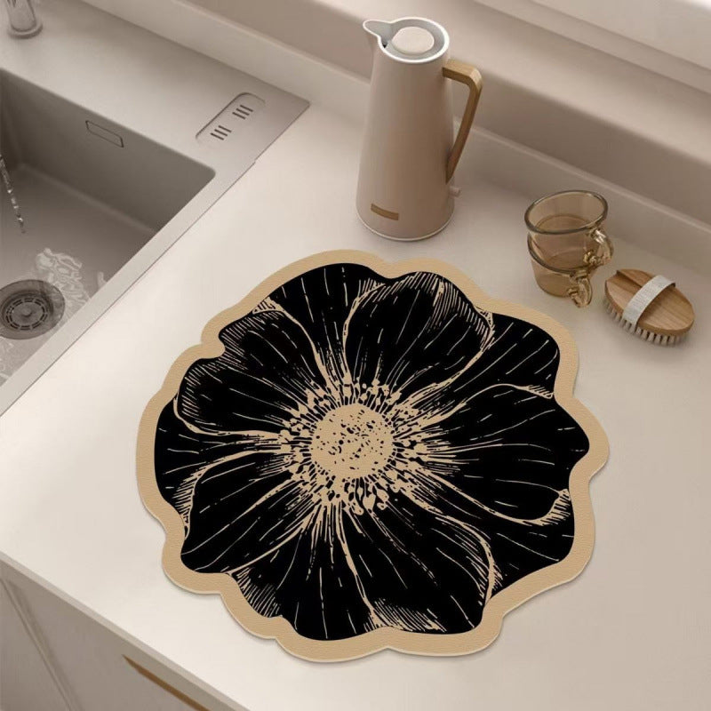 ⏳Oferta por tiempo limitado 💦 Esterilla escurridora con forma de flor para la encimera de la cocina