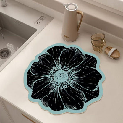 ⏳Oferta por tiempo limitado 💦 Esterilla escurridora con forma de flor para la encimera de la cocina