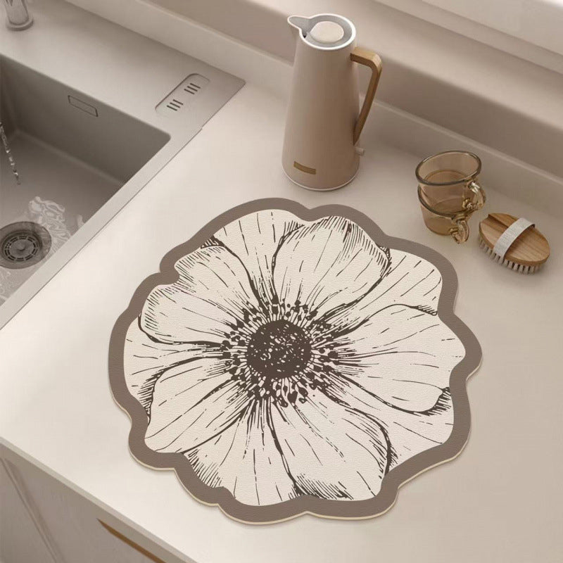 ⏳Oferta por tiempo limitado 💦 Esterilla escurridora con forma de flor para la encimera de la cocina