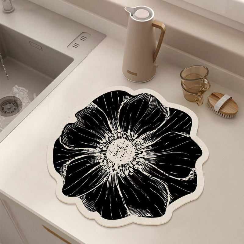 ⏳Oferta por tiempo limitado 💦 Esterilla escurridora con forma de flor para la encimera de la cocina