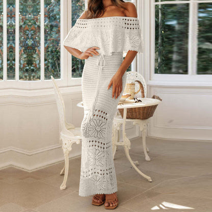 🌸Kaufen Sie 2 und erhalten Sie kostenlosen Versand💐Elegantes gestricktes Off-Shoulder-Kleid