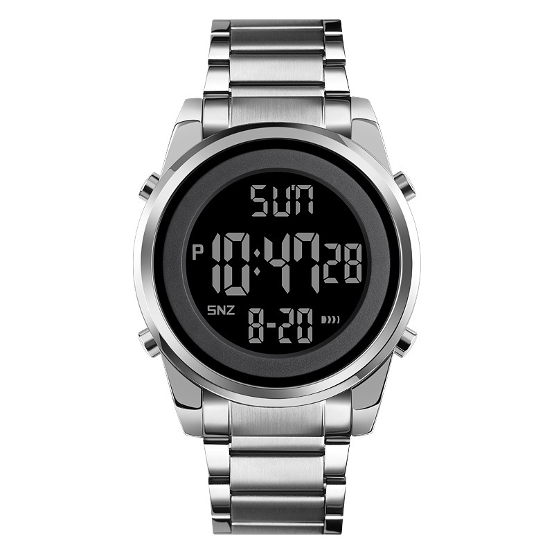 Multifunktionale digitale Business-Uhr mit Metallarmband