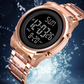Multifunktionale digitale Business-Uhr mit Metallarmband