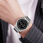 Multifunktionale digitale Business-Uhr mit Metallarmband