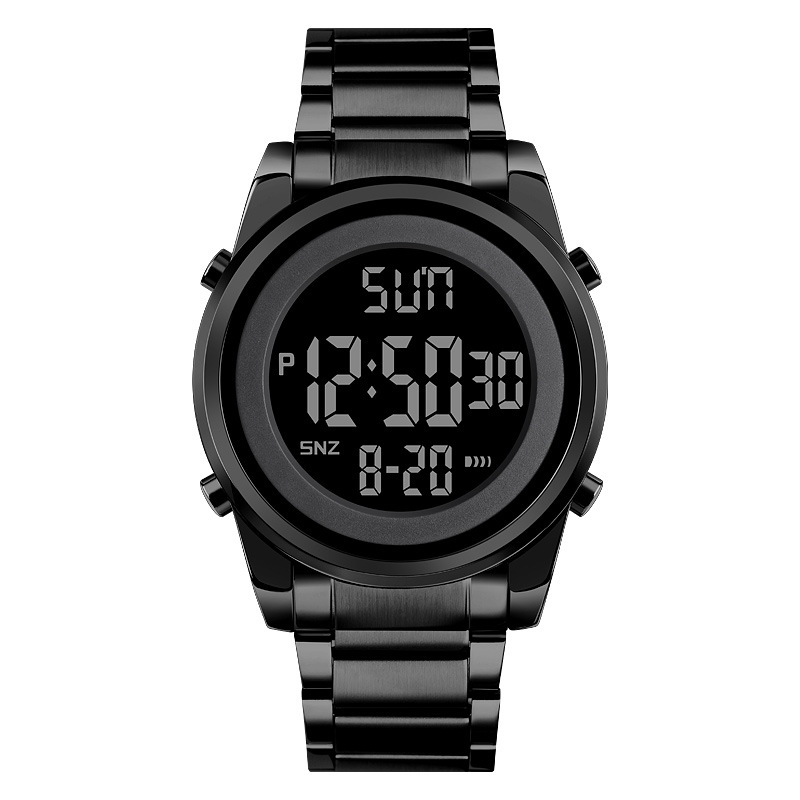 Multifunktionale digitale Business-Uhr mit Metallarmband