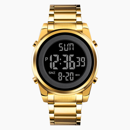 Multifunktionale digitale Business-Uhr mit Metallarmband