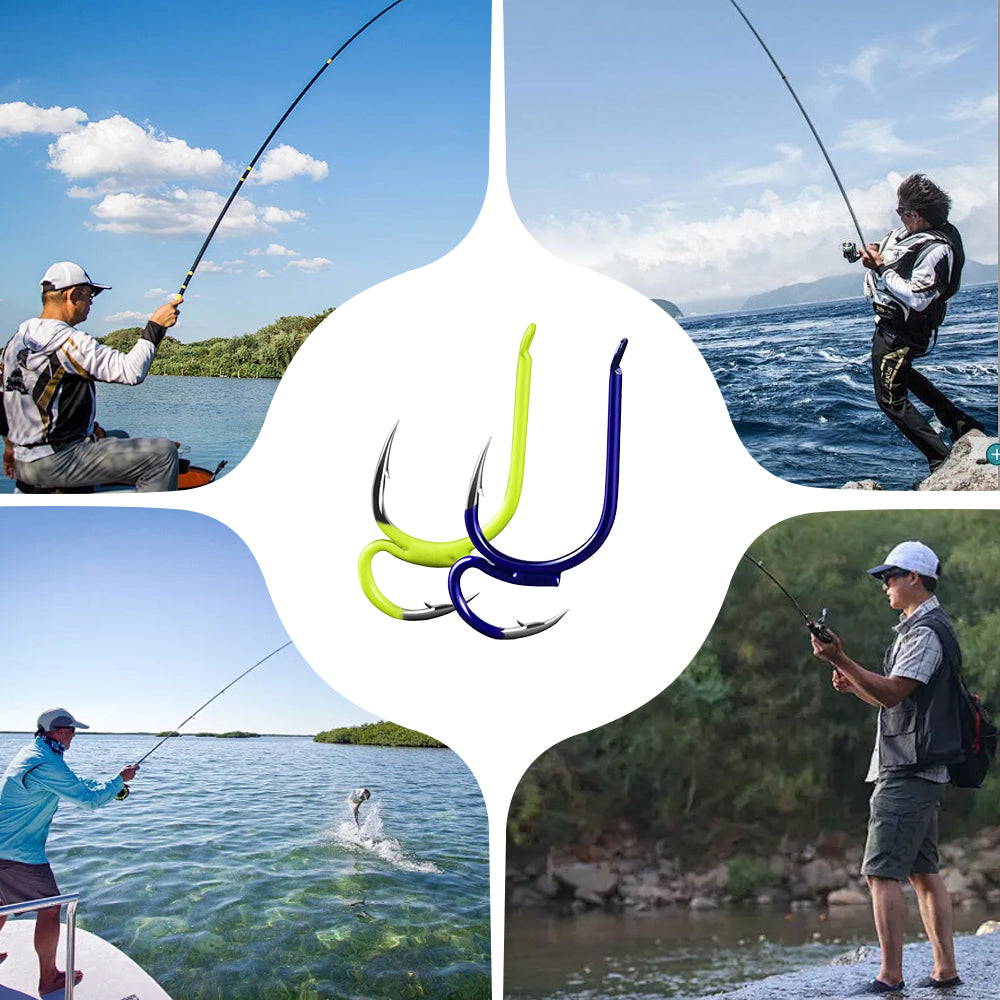 💪 🔥🎣 Klassische scharfe Doppel-Angelhaken 🎣 🌟 ✨