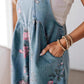 🔥2025 Heiße Produkte🔥Modischer Denim-Overall mit Blumendruck im Vintage-Look
