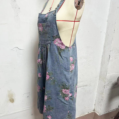 🔥2025 Heiße Produkte🔥Modischer Denim-Overall mit Blumendruck im Vintage-Look
