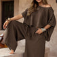 💕 Lässiges schulterfreies Damen-Top und Hose mit weitem Bein, zweiteiliges Set
