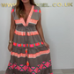 🌈✨2025 Neu eingetroffen ✨Damen lockeres V-Ausschnitt Vintage Streifenmuster ärmelloses Kleid