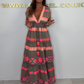 🌈✨2025 Neu eingetroffen ✨Damen lockeres V-Ausschnitt Vintage Streifenmuster ärmelloses Kleid