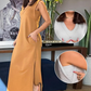 Damen ärmelloses Maxikleid mit V-Ausschnitt und Schlitz