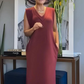 Damen ärmelloses Maxikleid mit V-Ausschnitt und Schlitz