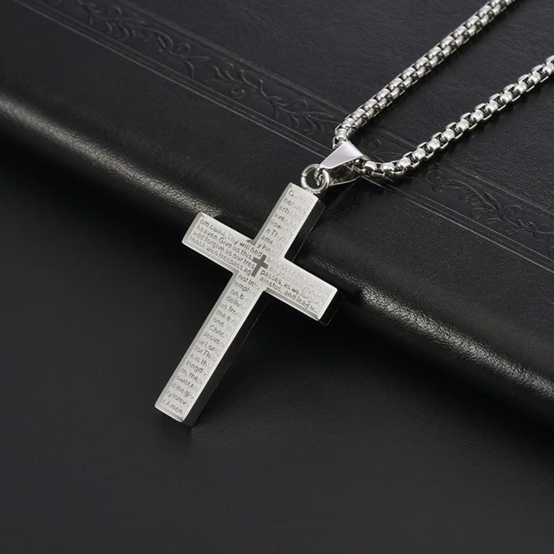 ✝️Lord Gebet Scibble Kreuz Halskette