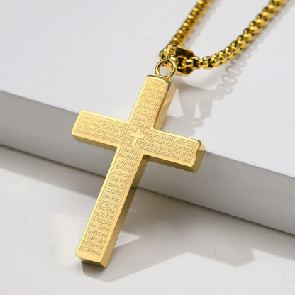 ✝️Lord Gebet Scibble Kreuz Halskette